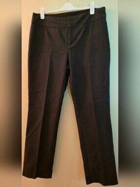 Christopher & Banks Ladies Black Trousers In Herringbone Weave (Size 12)